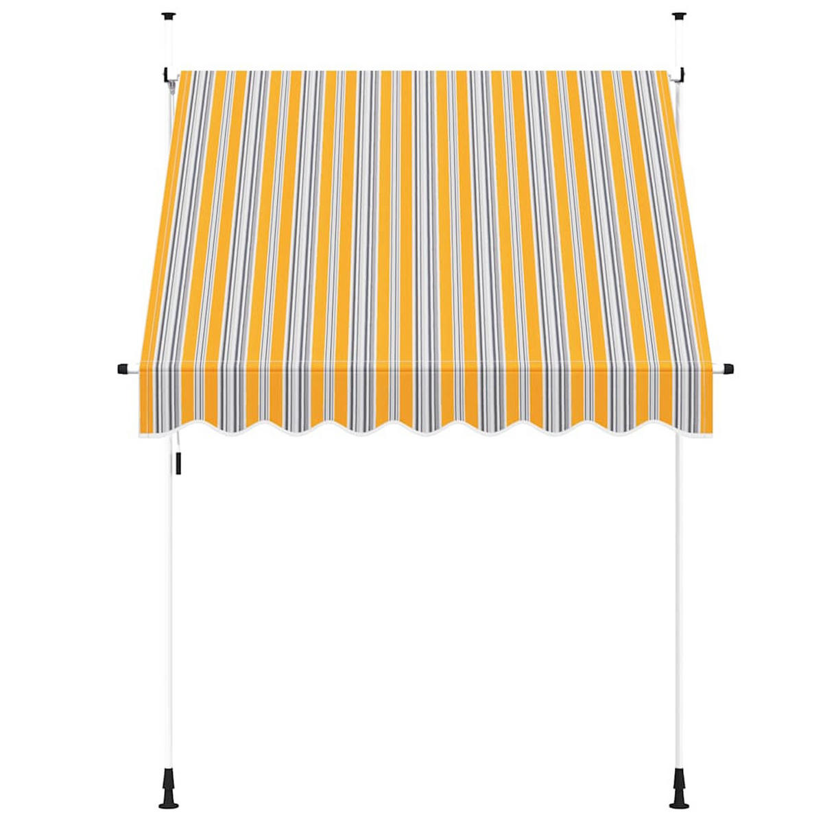 EINZIEHBARE Markise Handbetrieben 200 cm Gelb/Blau Gestreift - Multicolor, Textil (200/1/2cm) - furnicato