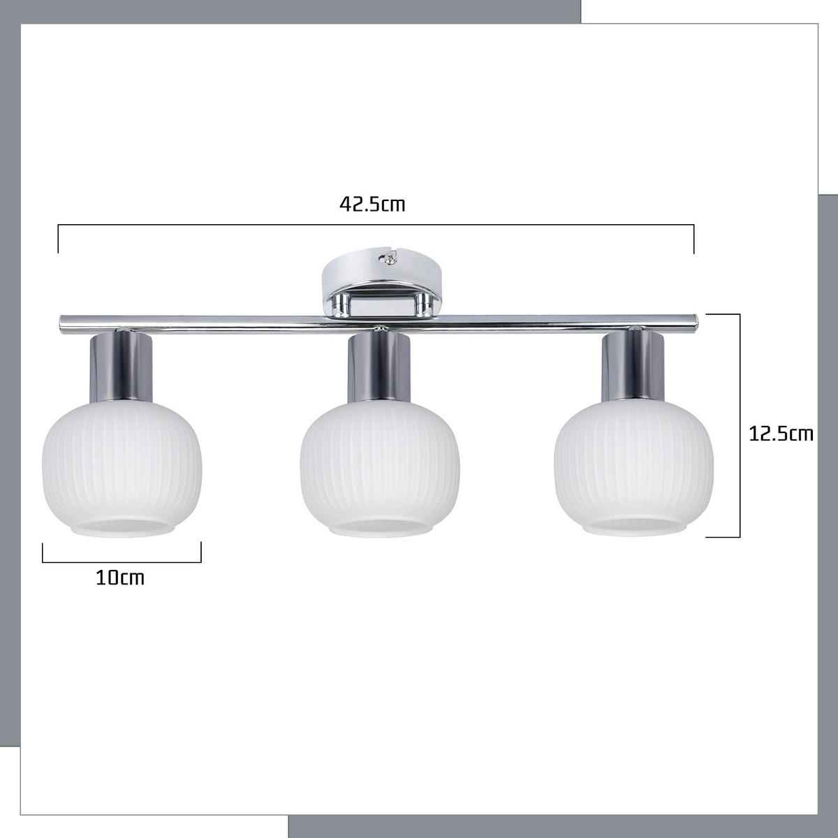STRAHLER Fearon 42.5/10/16.5 cm - Weiß, Metall (42.5/10/16.5cm) - Nettlife