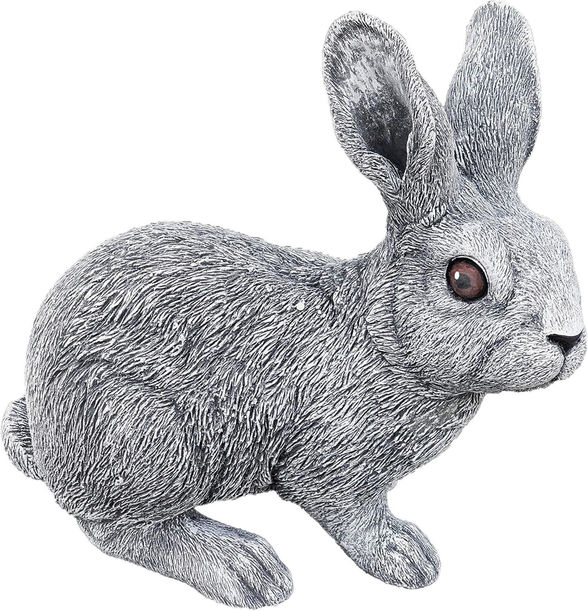 STEINFIGUR grosser Feldhase Hase, Frostfest - Grau, Stein (20/28/30cm) - stoneandstyle