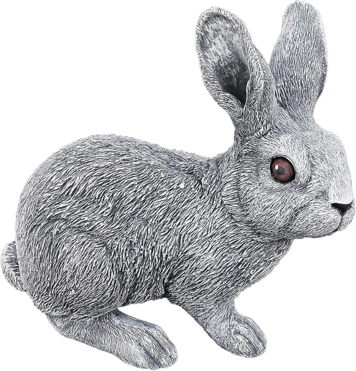 STEINFIGUR grosser Feldhase Hase, Frostfest - Grau, Stein (20/28/30cm) - stoneandstyle