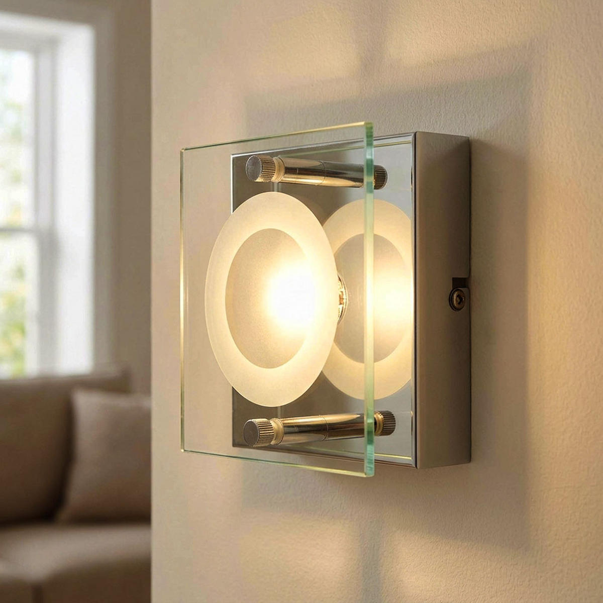LED WANDLEUCHTE Metall Klar - Klar, Glas (12.5/6.5/12.5cm) - Globo Lighting