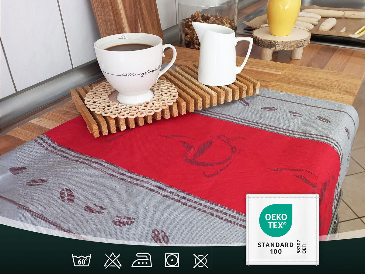 GESCHIRRTÜCHER, 5er-Set, 50x70 cm, 100% Baumwolle, Rot - Rot, Textil (50/70cm) - Zollner