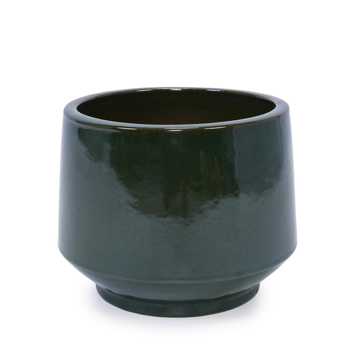 BLUMENTOPF Ø 38,1/30,5/22,9 cm Antikgrün musterlos (3 Stück) - Olivgrün, Keramik (38/27cm) - Oxeza