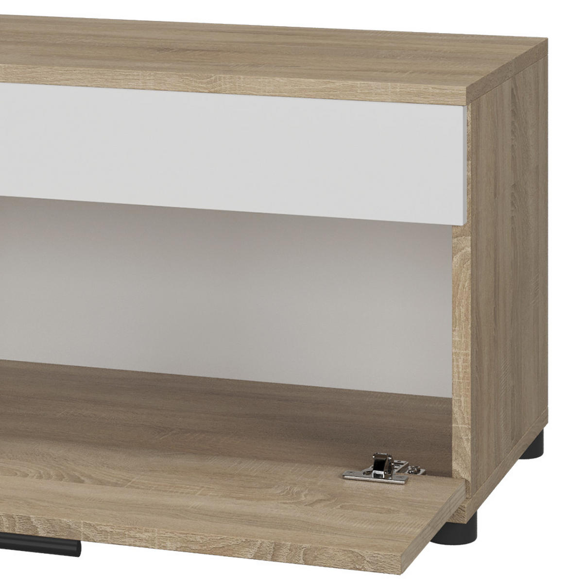 POLICE NA KNIHY Berno Sonoma/bílá - bílá/Sonoma dub, kompozitní dřevo (70.8/38.9/35.3cm) - Vicco