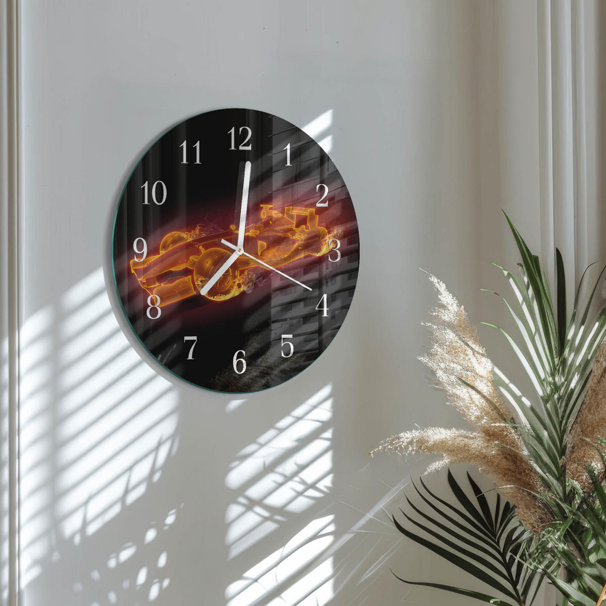 WANDUHR fi30 cm - Schrott - Orange, Glas (30/30/0.4cm) - TULUP
