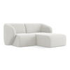 ECKSOFA Rechts Bouclé Stoff Weiß - Schwarz/Weiß, Holzwerkstoff/Kunststoff (178/166cm) - Makamii