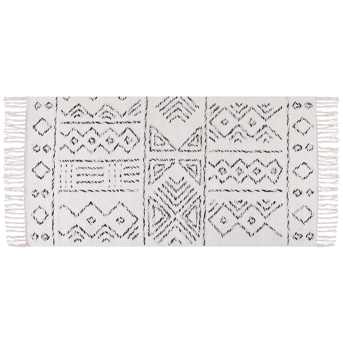KURZFLOR-TEPPICH Alkent 150/80 cm - Weiß, Textil (80/150cm) - Beliani
