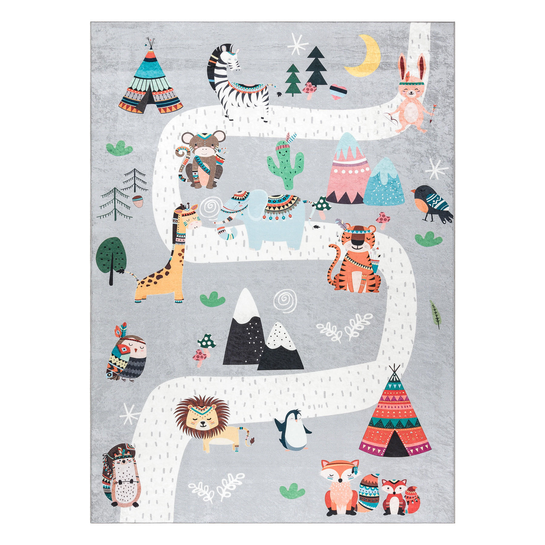 Thumbnail - rugsX Teppich, Grau, Textil, Rechteckig, 160x220 cm, Teppiche & Böden, Teppiche, Teppich Kinderzimmer