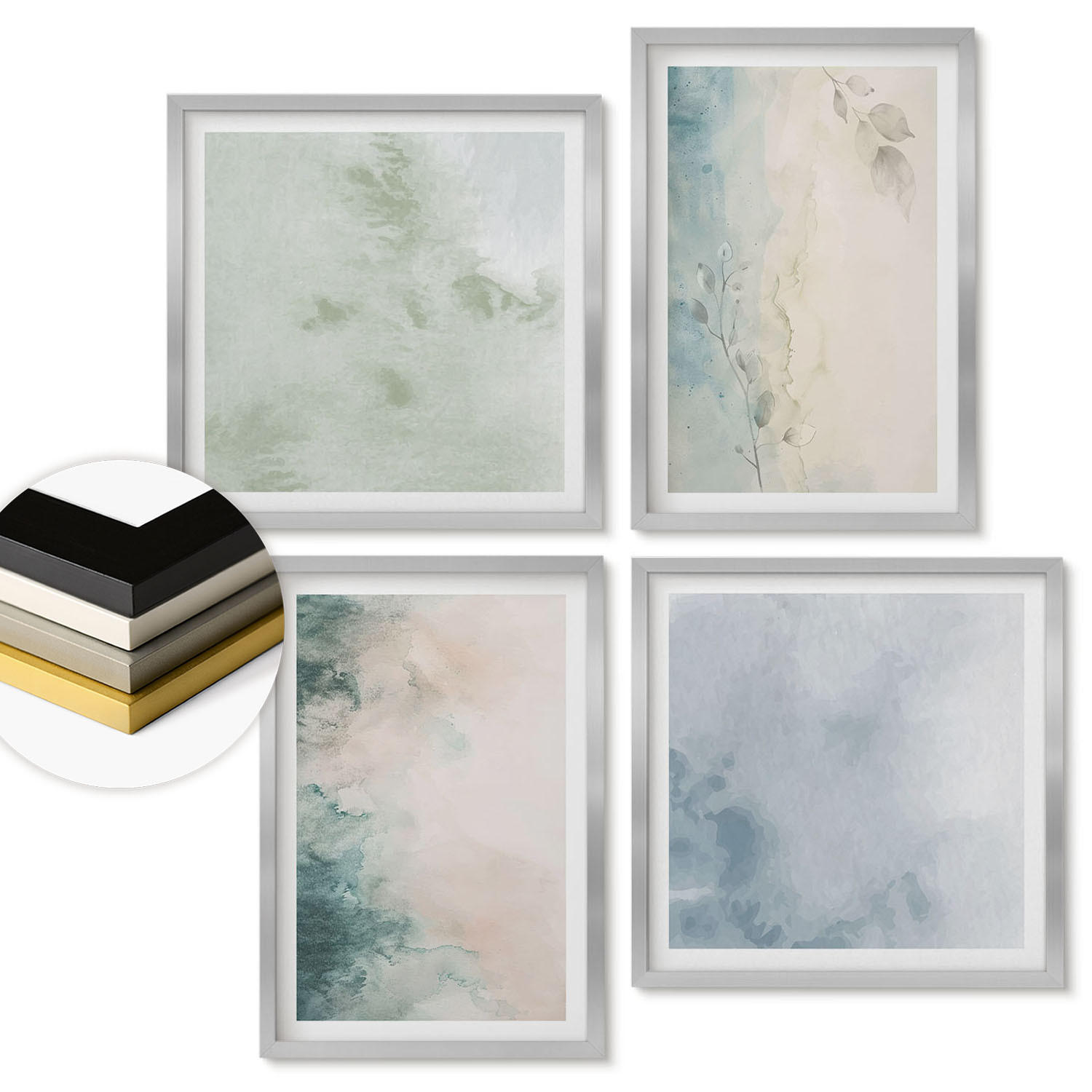 ArtPrintCave Wandbilder Silber 50x50 cm
