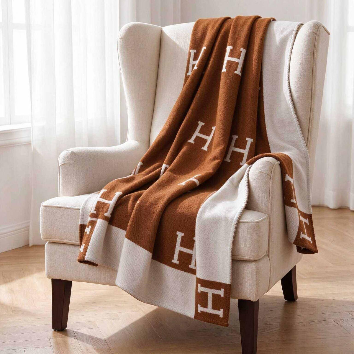 WOHNZIMMERDECKE - 130 x 180 cm - Braun - Braun, Textil (130/180cm)