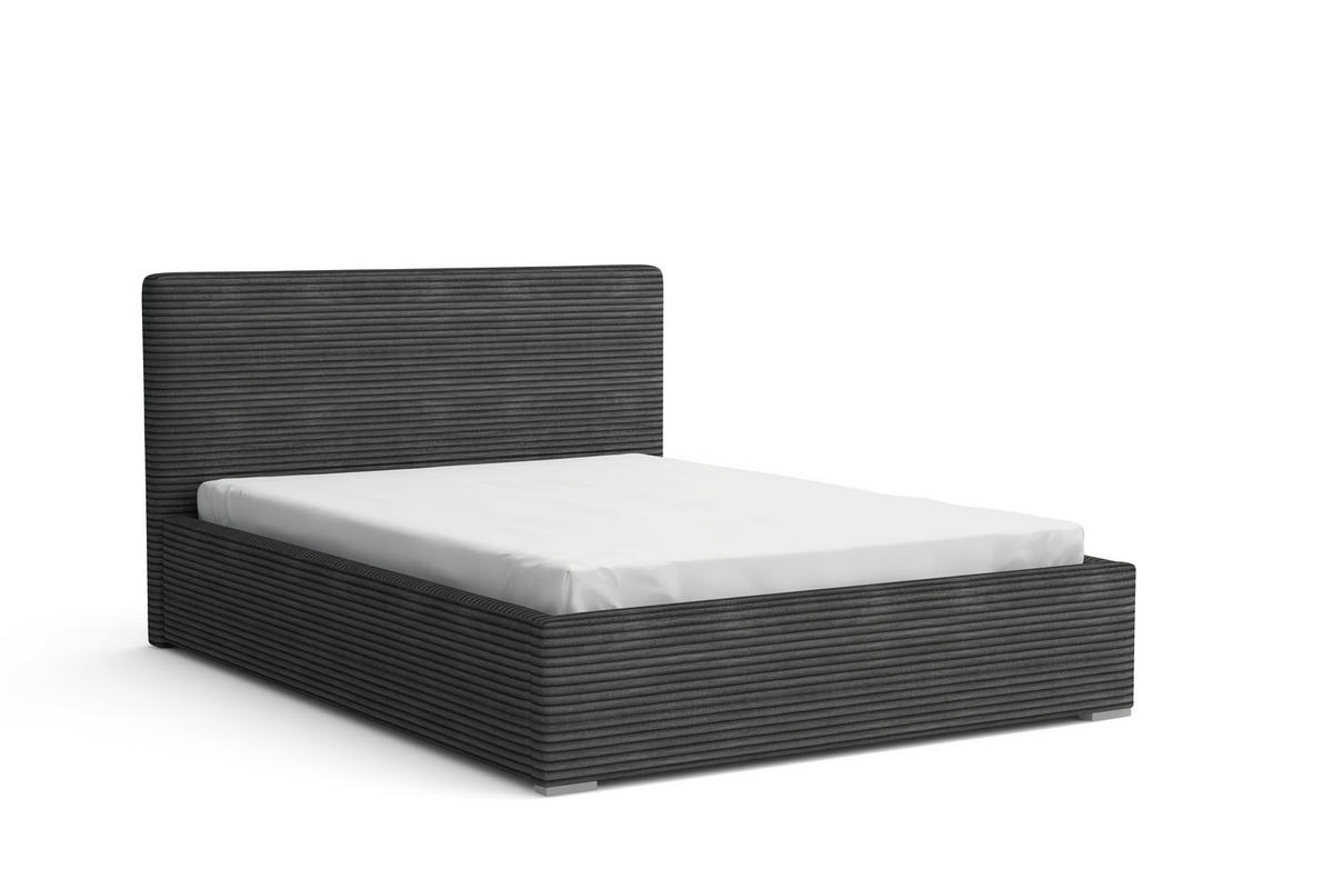POLSTERBETT SVEN 160/200 in Cord Anthrazit - Anthrazit, Holz/Holzwerkstoff (160/200cm) - Deine Möbel 24
