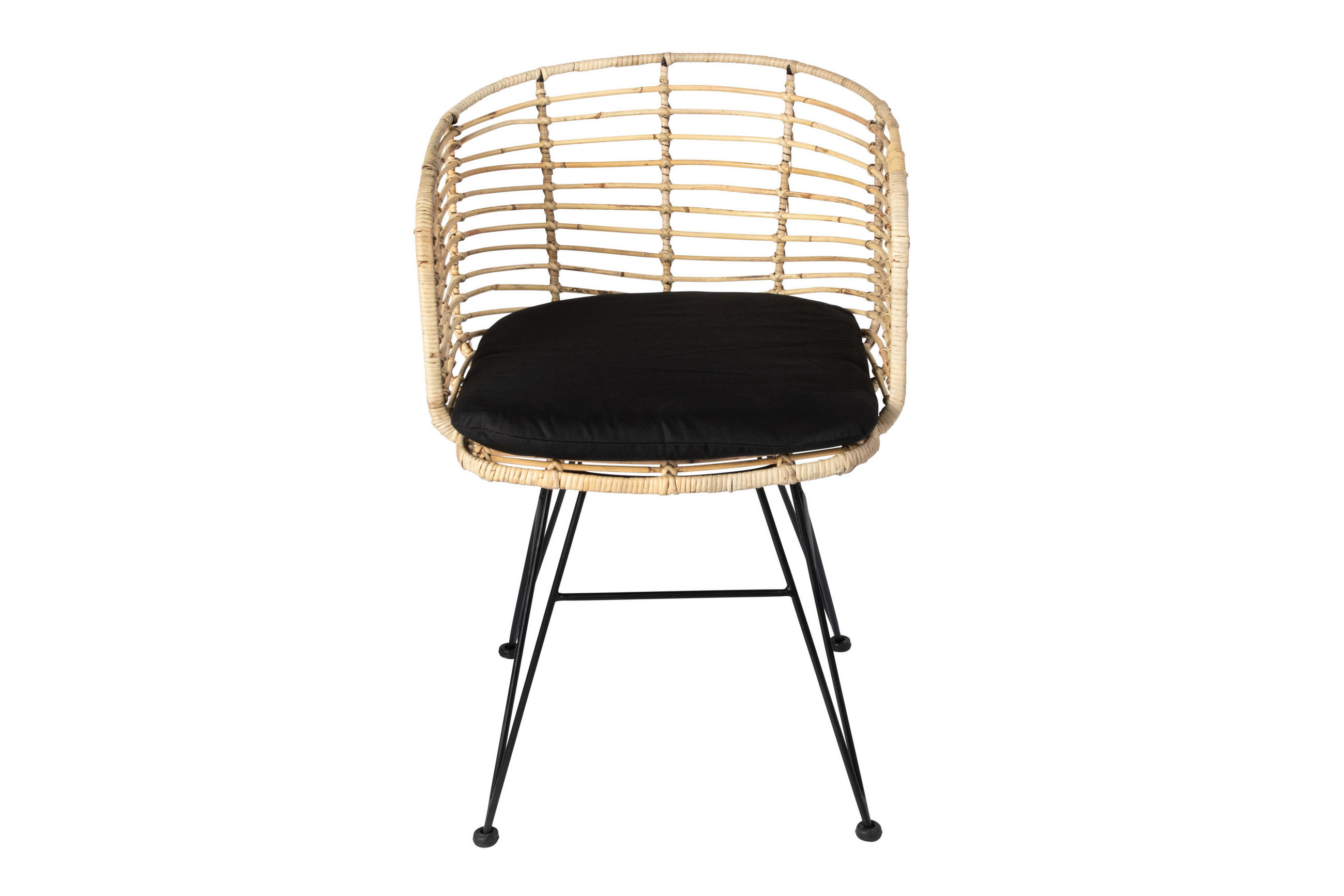 ESSZIMMERSTUHL NAIROBI - Beige/Schwarz, Naturmaterialien/Metall (45/77/45cm) - SAM