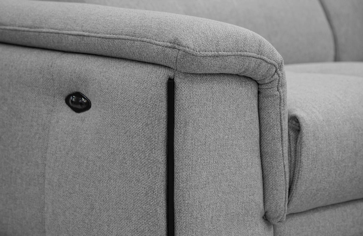 RELAXSOFA MATERA 3-Sitzer mit 2 Relaxfunktionen, grau - Schwarz/Grau, Holzwerkstoff/Textil (212/82/103cm) - Courtois Laville