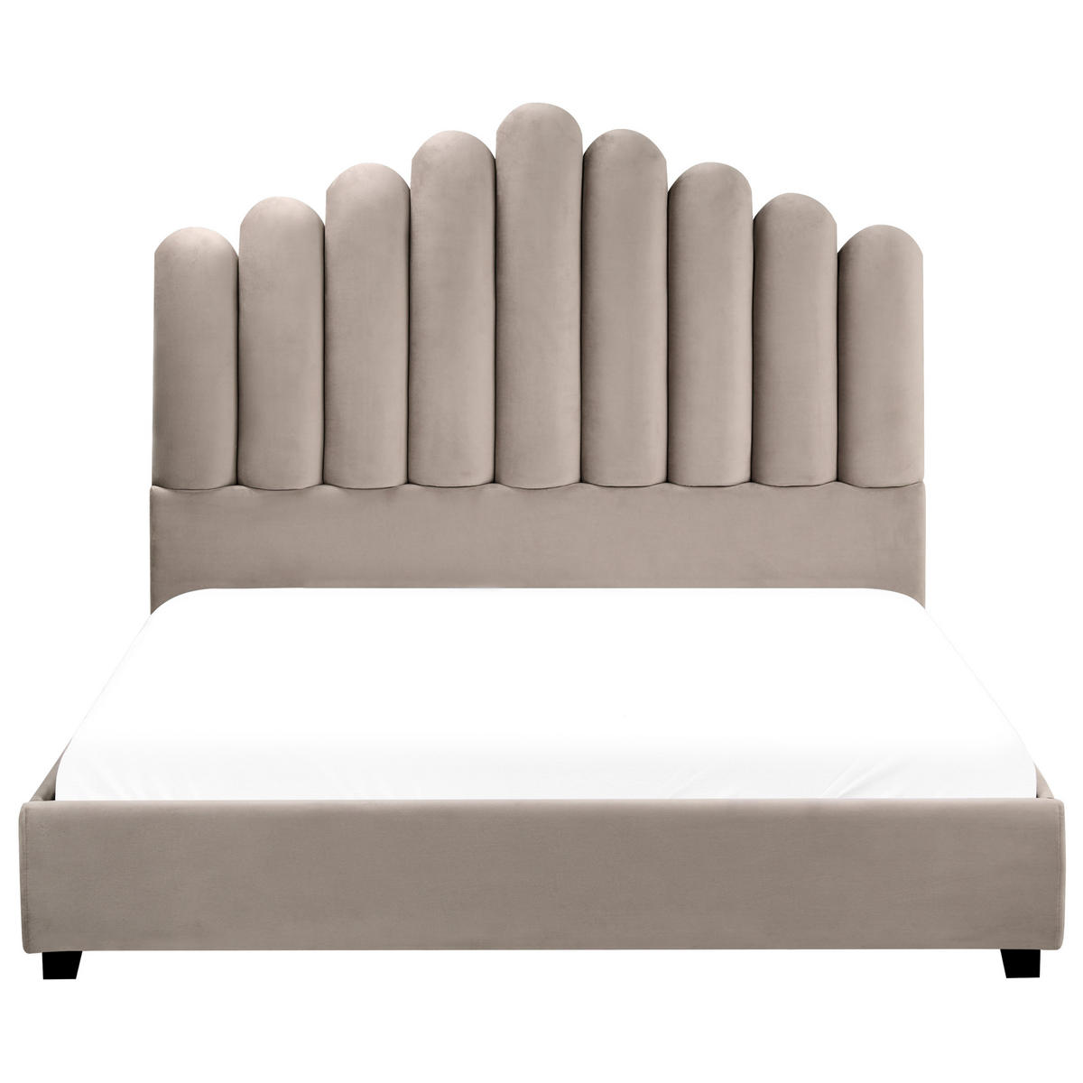 BETT mit Lattenrost 140/200 cm Taupe Vincennes - Taupe/Schwarz, Textil (140/200cm) - Beliani