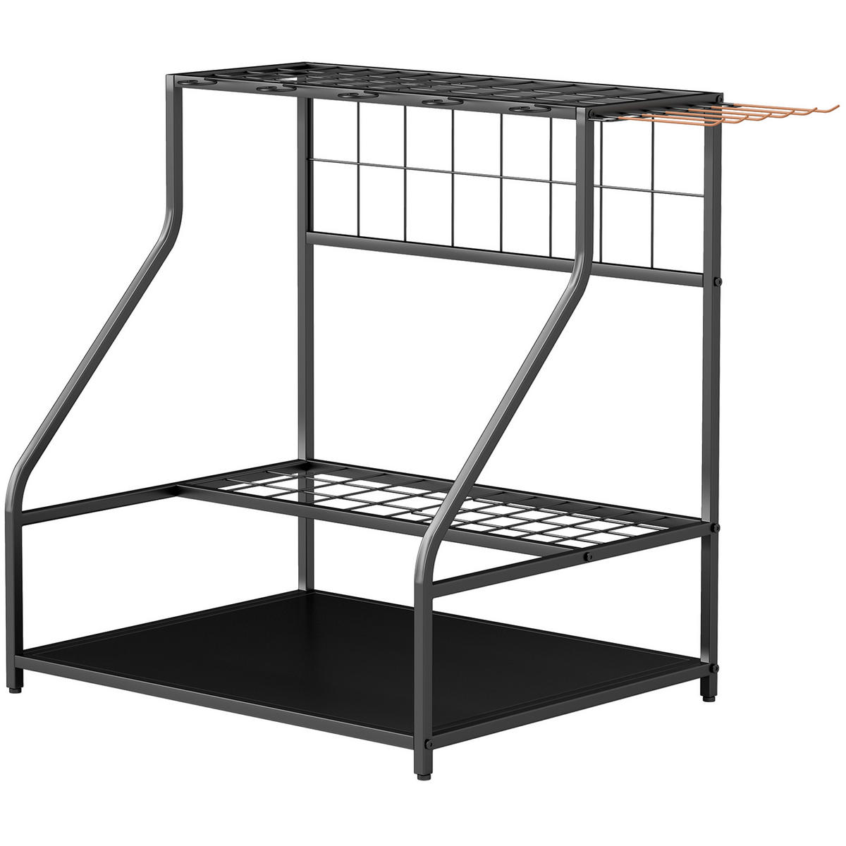 GARTENGERÄTE-ORGANIZER, 3-stöckiger Werkzeughalter mit Haken, 84 x 53 x 73 cm, Orange - Multicolor, Kunststoff (53/73/84cm) - FORIOUS