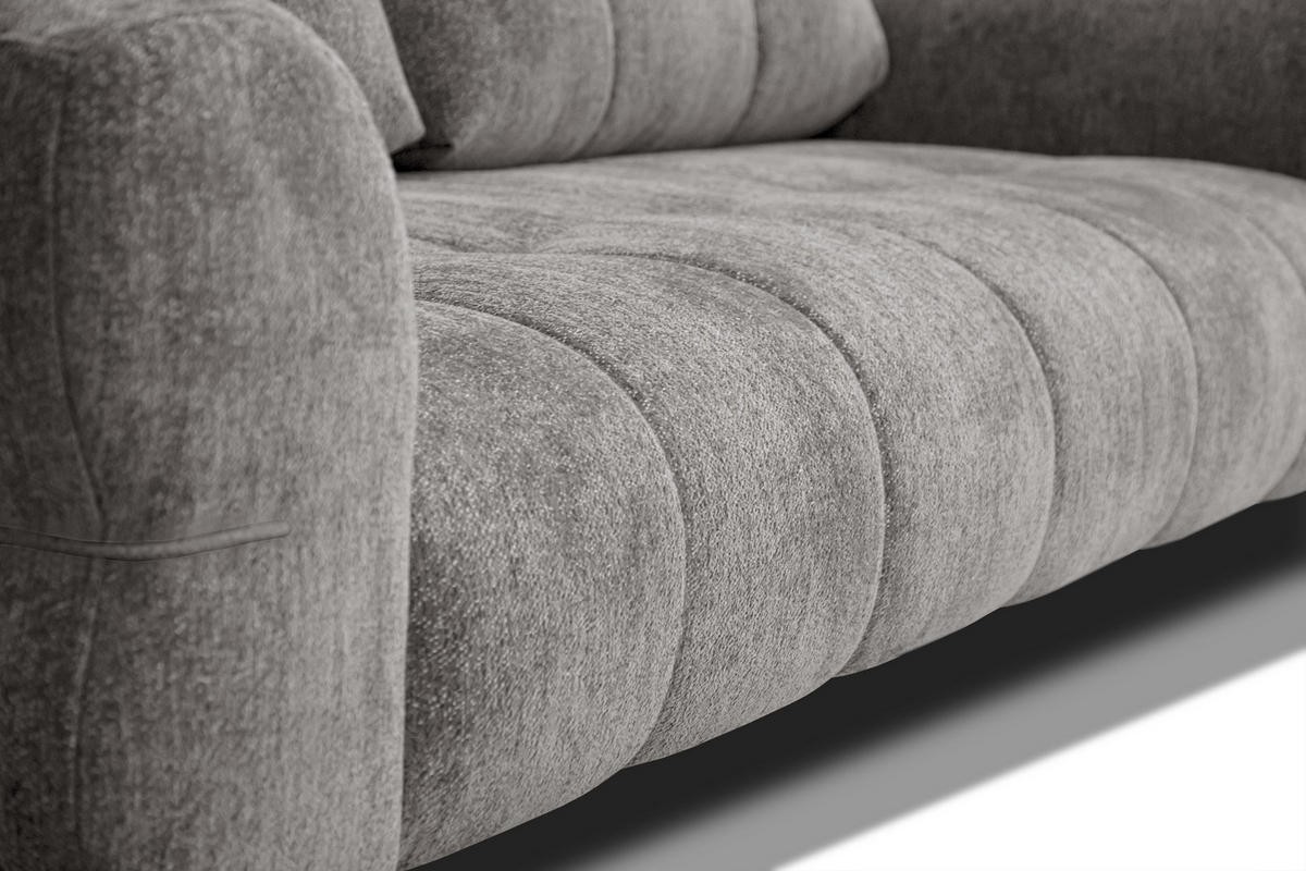 SOFA SALVINI 3-Sitzer, platingrau - Grau, Holz/Textil (237/88/99cm) - Courtois Laville