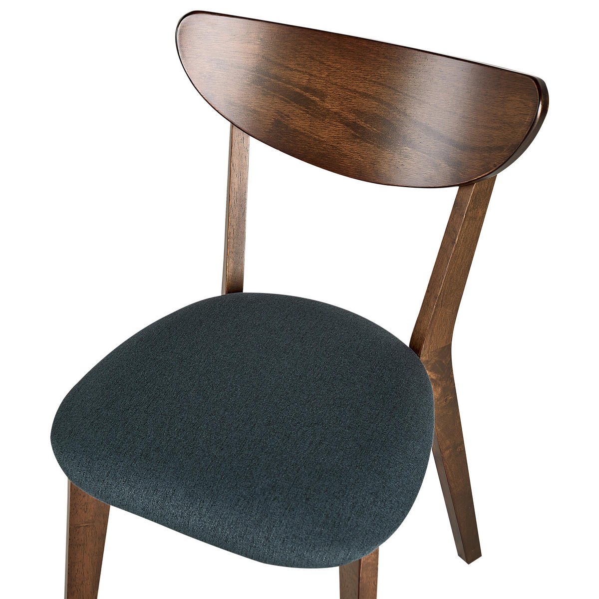 ESSZIMMERSTUHL 2er-Set Gummibaumholz Dunkler Holzfarbton Erie - Dunkelbraun, Holz/Textil (46/80/46cm) - Beliani