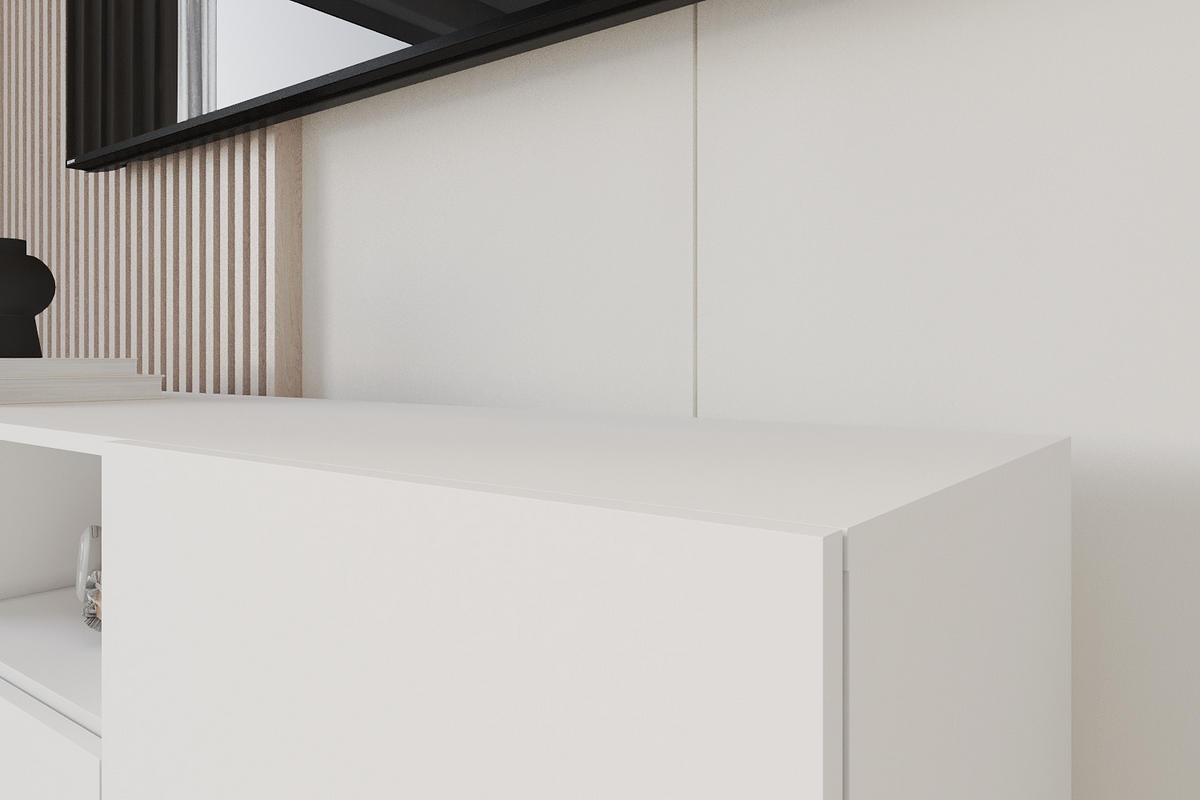 LOWBOARD ELIO-S 140x50x41 cm - Weiß - Schwarz/Weiß, Holzwerkstoff (140/50/41cm) - ALTDECOR