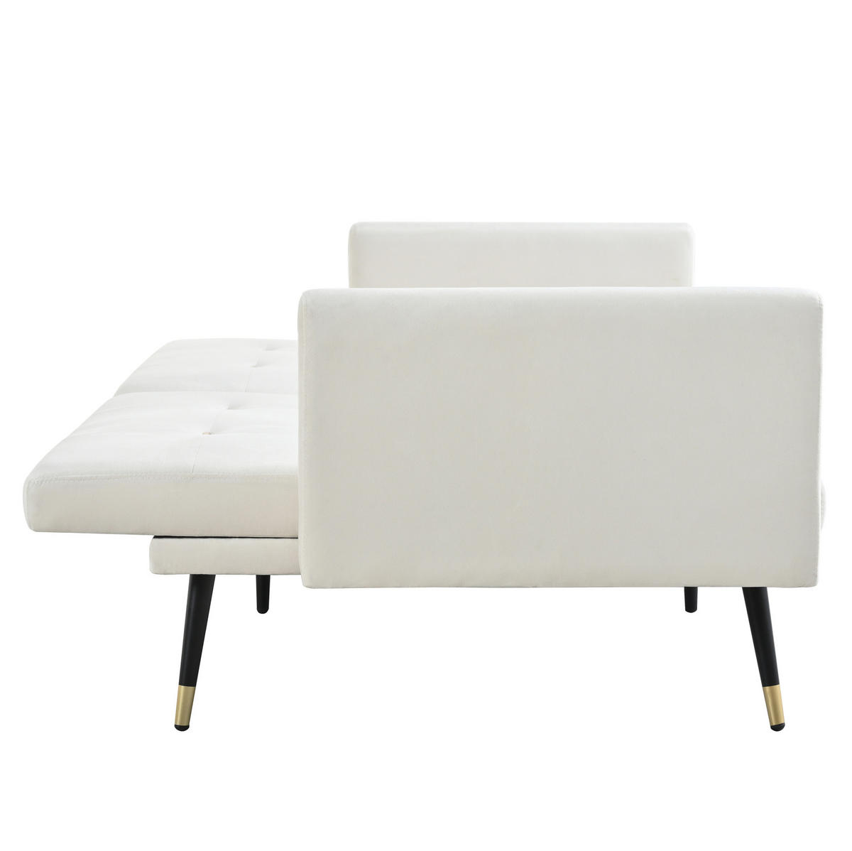 SCHLAFSOFA mit verstellbaren Rückenlehnen, 2-in-1 Gästebett und Samtbezug, Beige - Beige, Textil (164/70/89cm) - Redom
