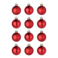 CHRISTBAUMKUGEL (12er-Set) Hang On Kugel Ø6cm - Rot, Glas (6/6/6cm) - Butlers