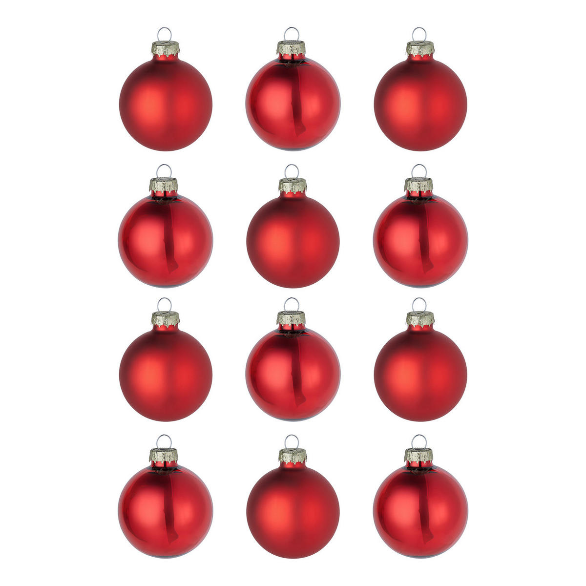 CHRISTBAUMKUGEL (12er-Set) Hang On Kugel Ø6cm - Rot, Glas (6/6/6cm) - Butlers