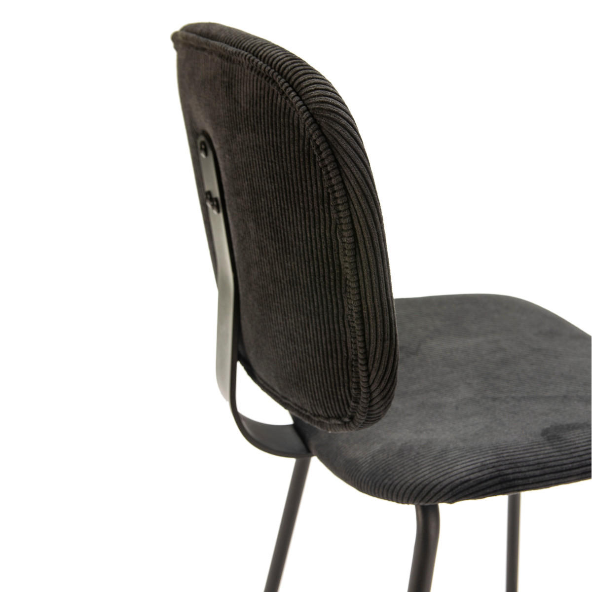 HOCKERN (Set aus 2) aus cordstoff mit schwarzen metallbeinen - arus 44/50/65 cm - Schwarz, Textil (50/65/44cm) - Calicosy