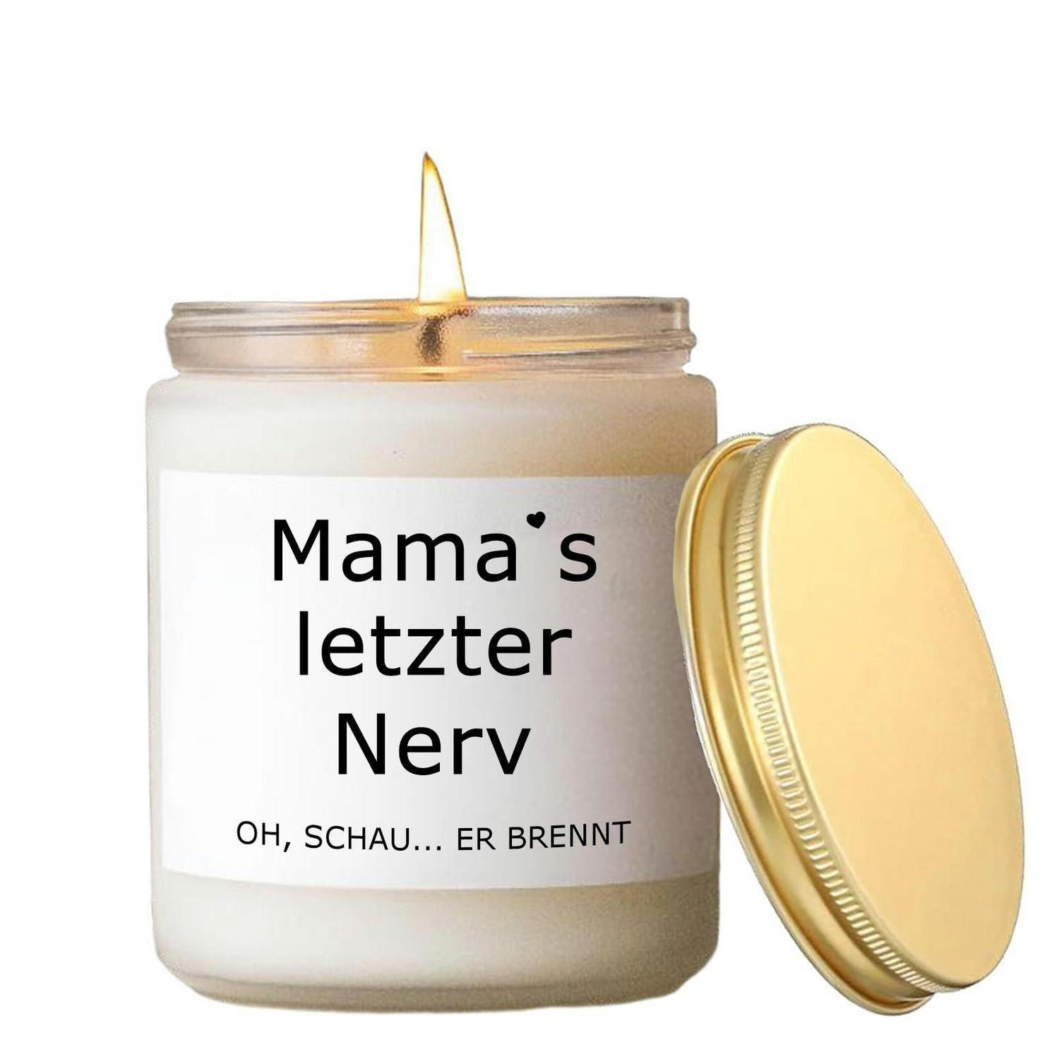 DUFTKERZE mit Spruch für Mama, Geschenkidee für Geburtstag, Muttertag, Weihnachten - Weiß, Paraffin (9.1cm)