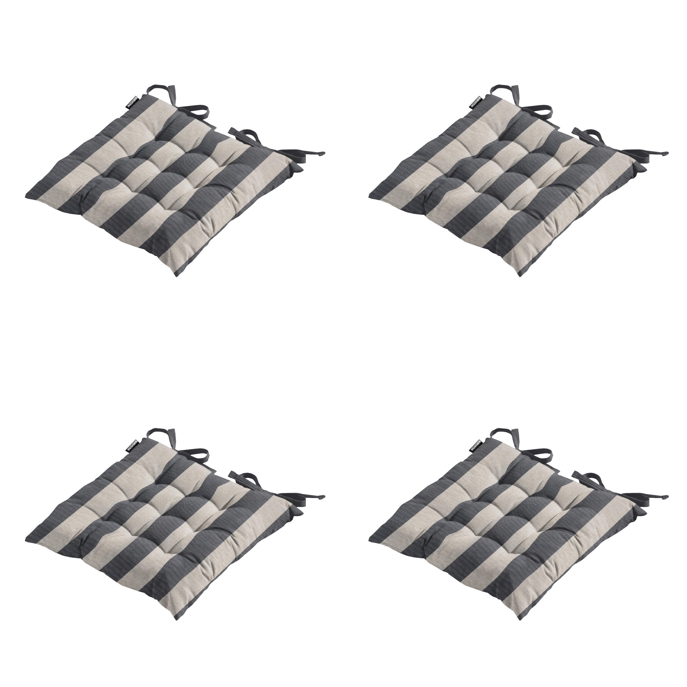 SITZKISSEN Amora - Grau - 46/46/8 cm - 4er-Set - Grau, Textil (46/8/46cm) - Madison