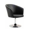DREHSTUHL Lederlook schwarz - Chromfarben/Schwarz, Textil/Metall (66/81/61cm) - CLP