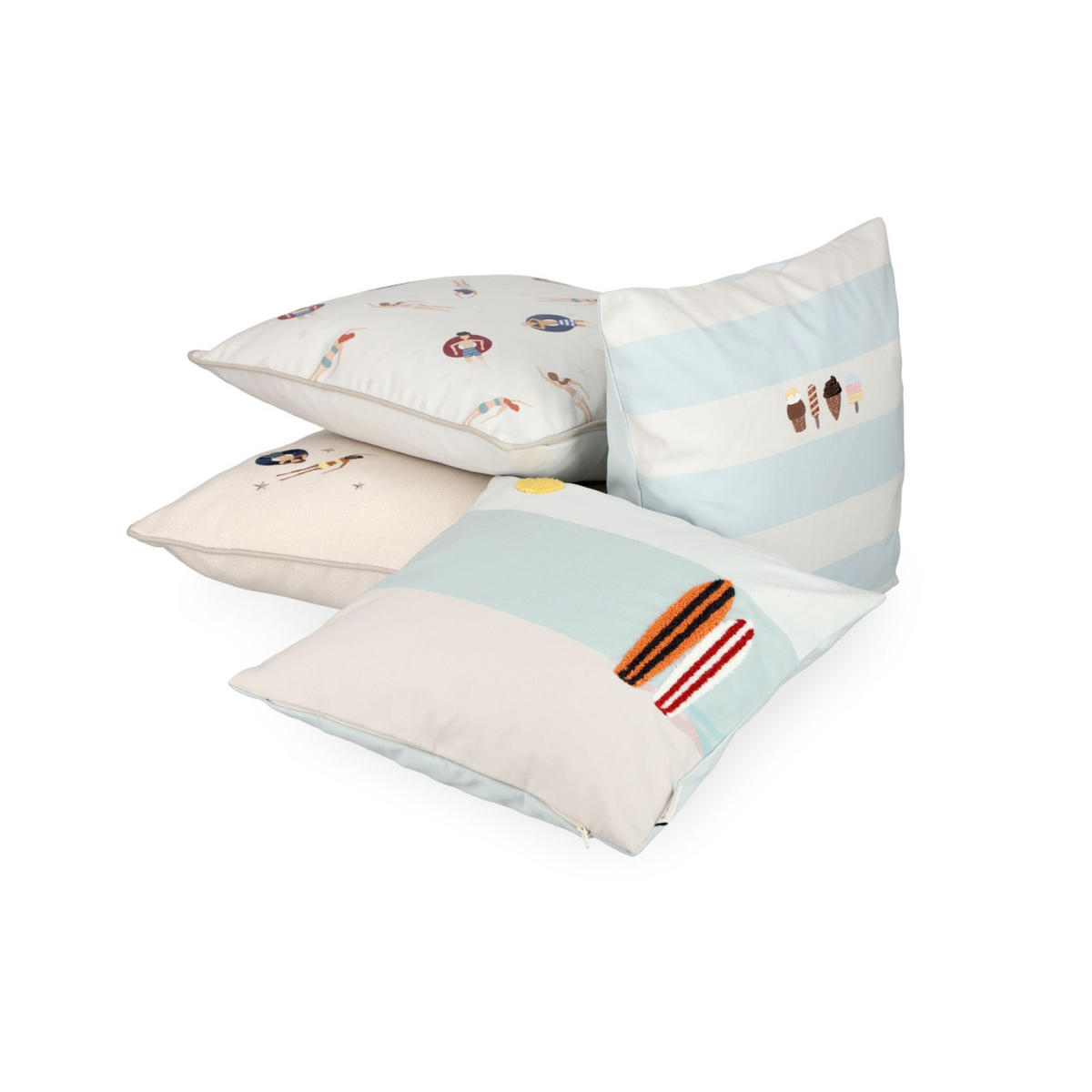 KISSENHÜLLE SURF - Blau, Textil (40/40cm) - Tom Tailor