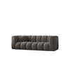 COUCH Dreisitzer-Sofa Grand Modular Stoff Haga Graphit - Dunkelgrau, Holz (230/70/91cm) - Kaiser Möbel
