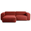 1,5-SITZER ECKSOFA mit Longchair - Rot/Schwarz, Kunststoff/Textil (260/173cm) - home24
