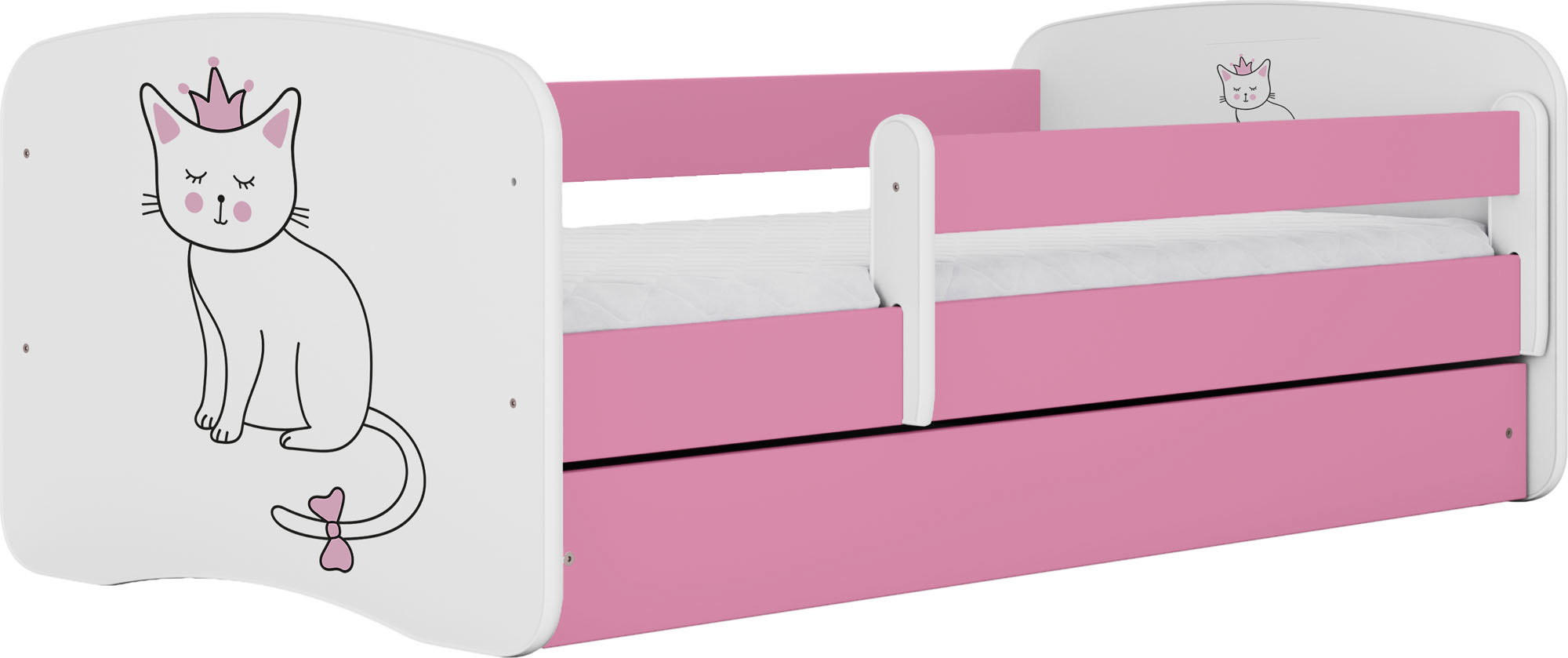 KINDERBETT Emily mit Schublade und Matratze, Rosa 80x160 cm - Altrosa/Rosa, Holzwerkstoff (160/80cm) - WFL GROUP