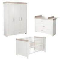 BABYZIMMER-SET Lucy, 3-teilig - Weiß, Holzwerkstoff (76/82/144cm) - Roba