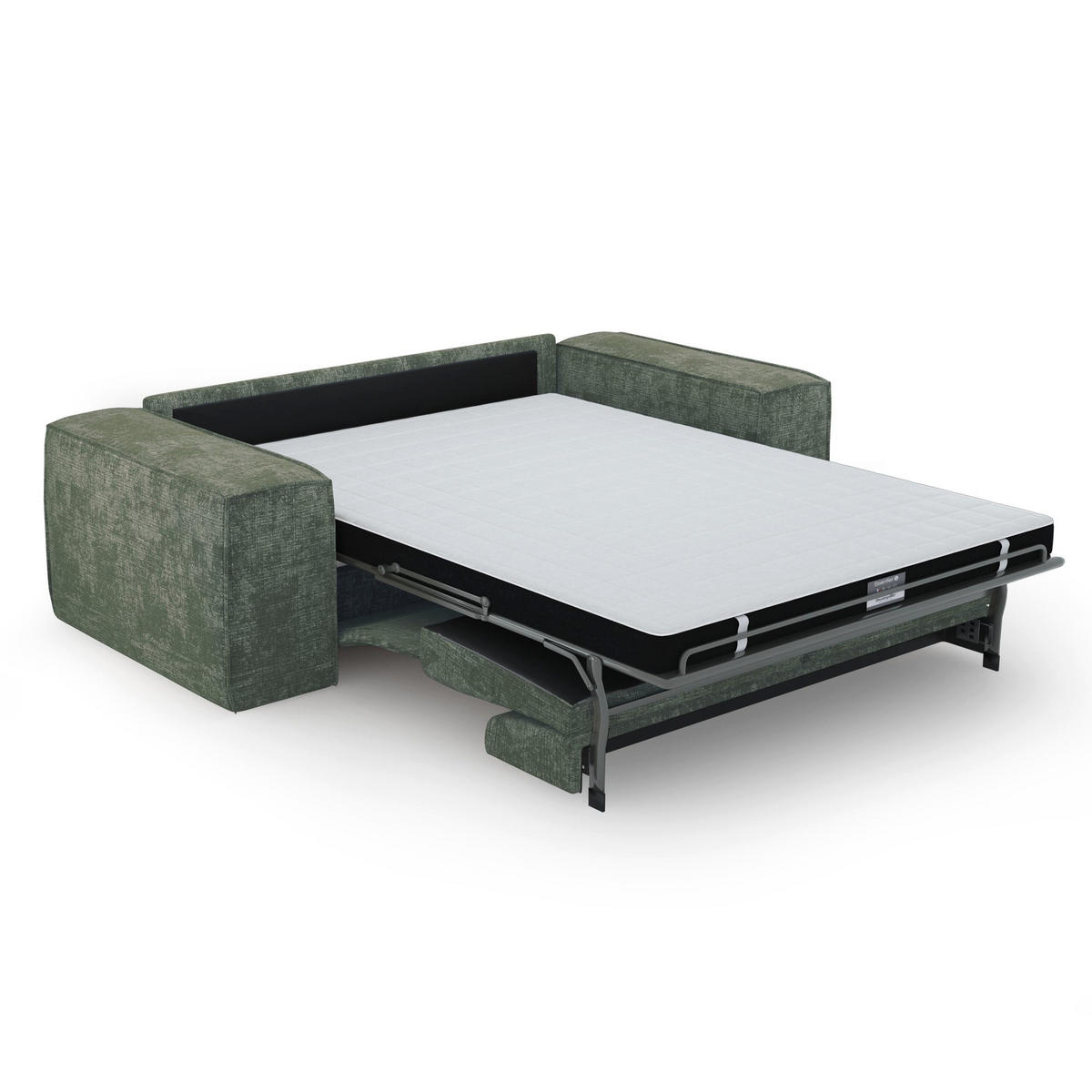 SCHLAFSOFA Express JUNE Geprägter Samt Smaragdgrün 216cm - Smaragdgrün/Grün, Textil (216/80/100cm) - Premium Interiors