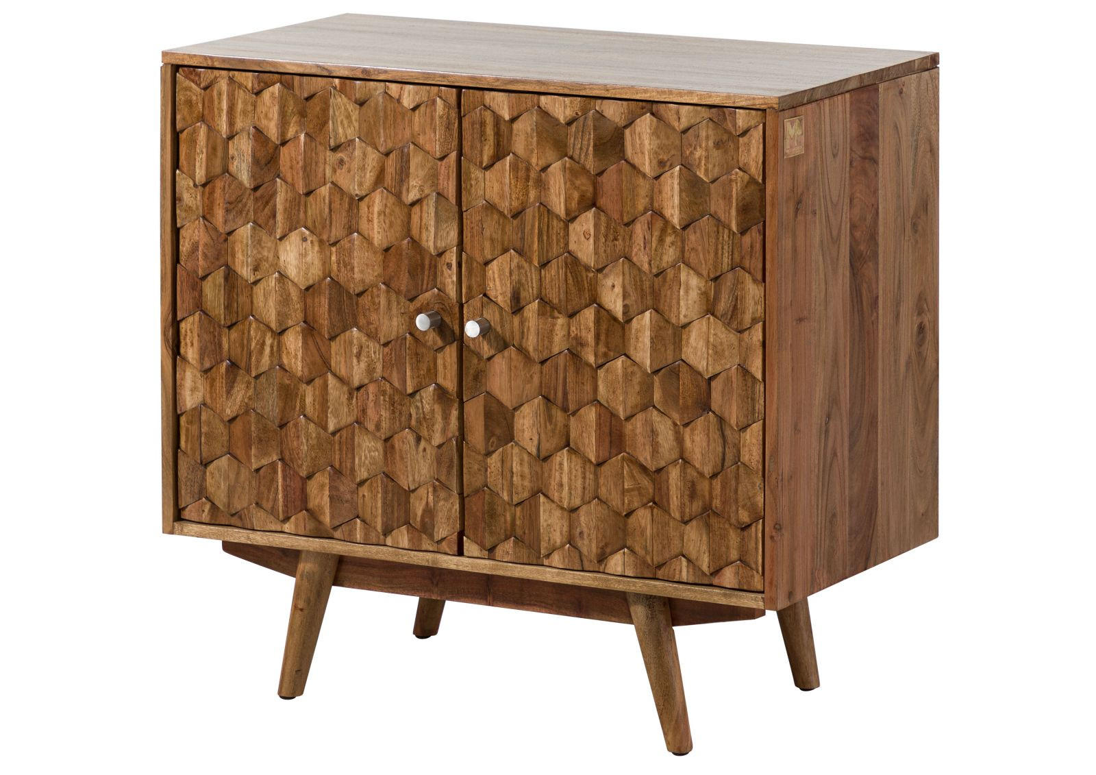 KOMMODE Akazie 80x42x75 Akazie natur lackiert MOSAYK #113 - Braun, Holz (80/75/42cm) - Massivmoebel24
