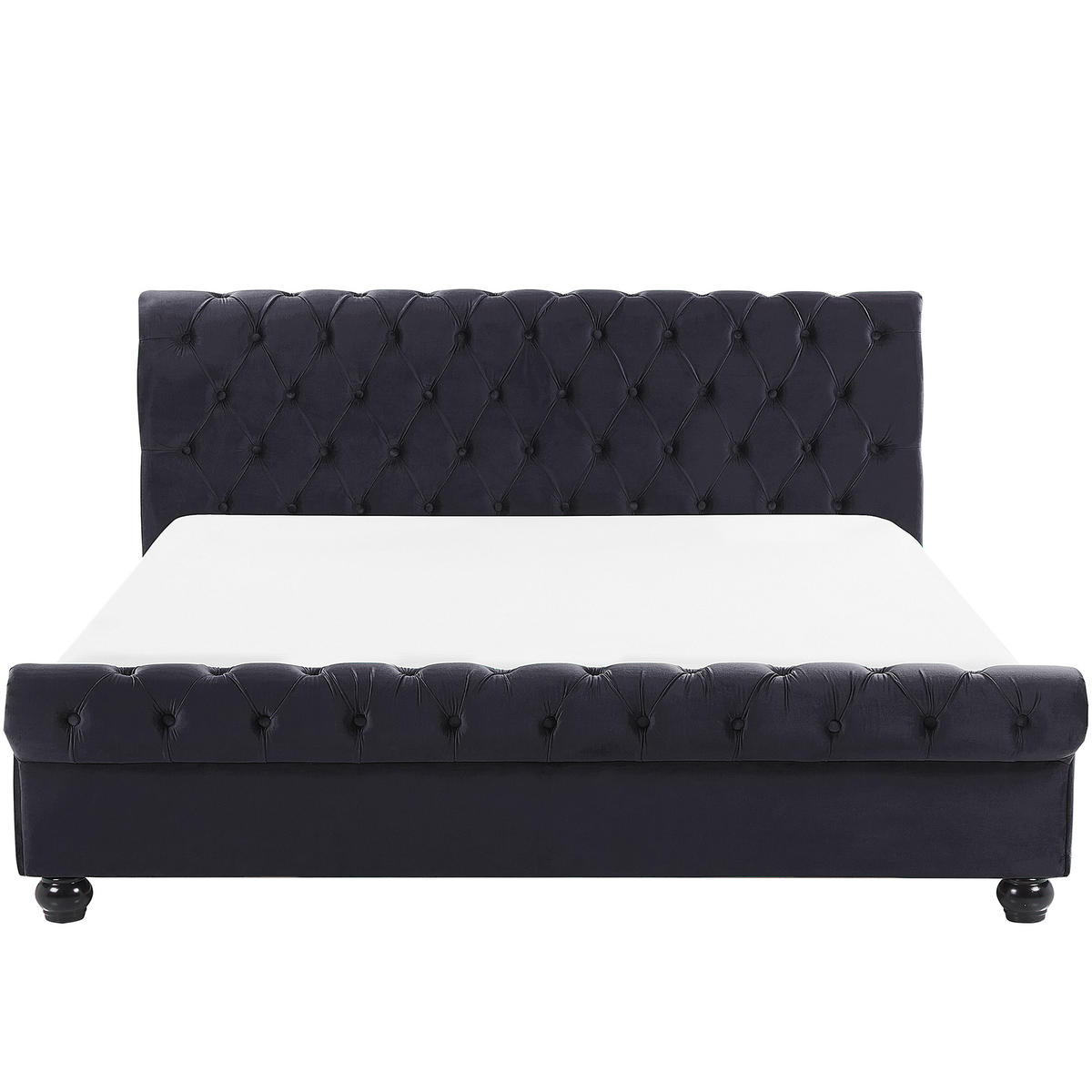 POLSTERBETT 180/200cm Schwarz Avallon - Schwarz, Textil (180/200cm) - Beliani