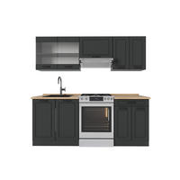 KÜCHENZEILE R-Line Anthrazit Landhaus/Anthrazit 200 cm ohne Arbeitsplatte - Anthrazit, Holzwerkstoff (200/81.6/46cm) - Vicco