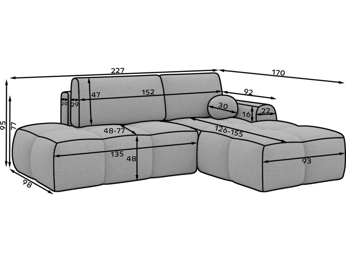 ECKSOFA VITTARIO mit Schlaffunktion & Bettkasten – Modernes L-Sofa 227 cm, inklusive Kissen - Anthrazit, Kunststoff (227/95cm) - Wohnideebilder