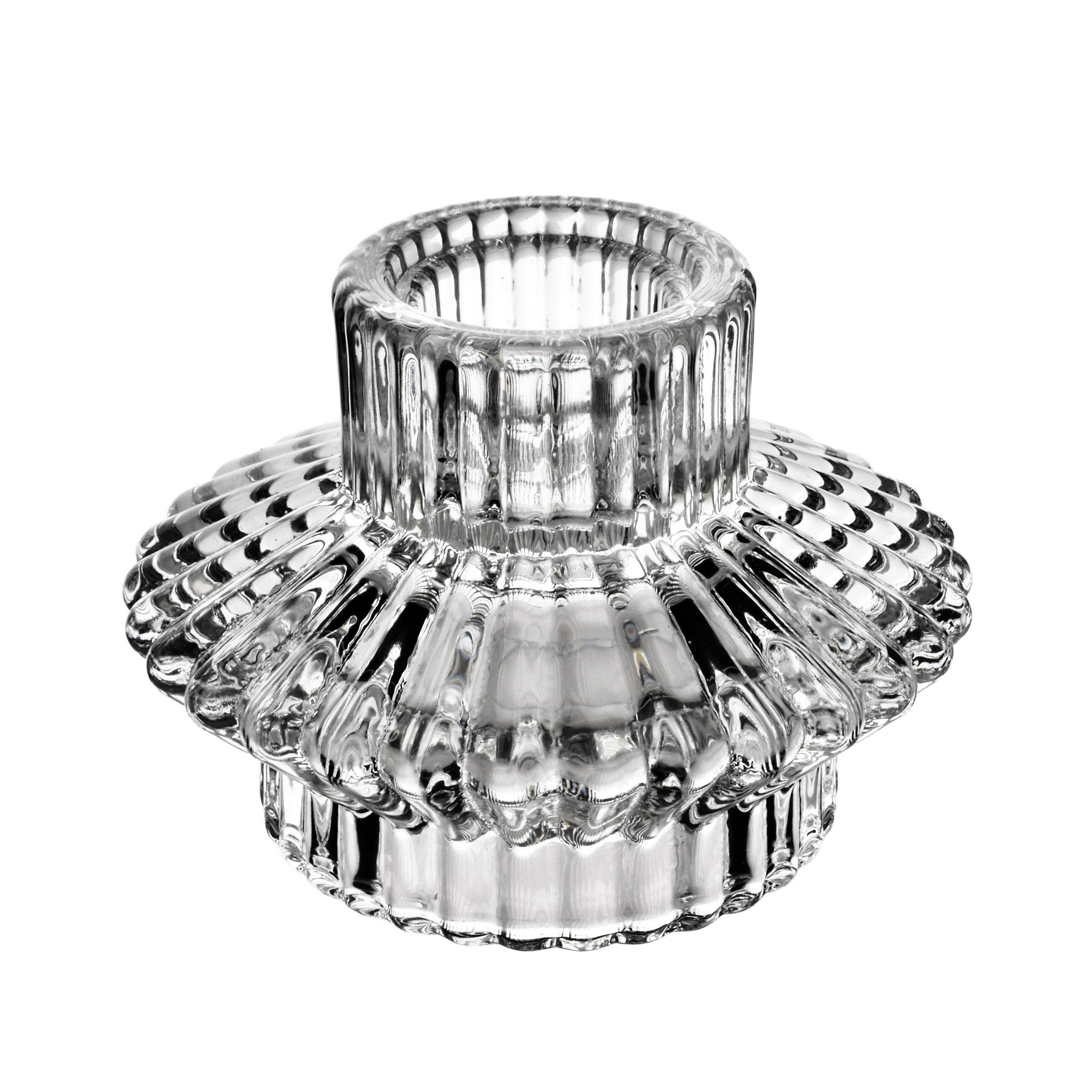 KERZENHALTER Patricia transparent 8/8/6 cm Glas - Transparent, Glas (8/7/8cm) - Mondex