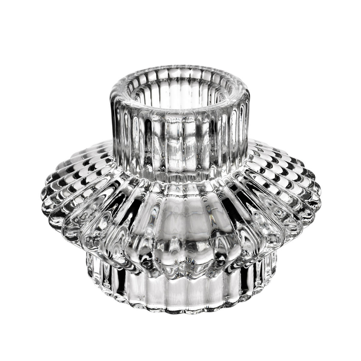 KERZENHALTER Patricia transparent 8/8/6 cm Glas - Transparent, Glas (8/7/8cm) - Mondex