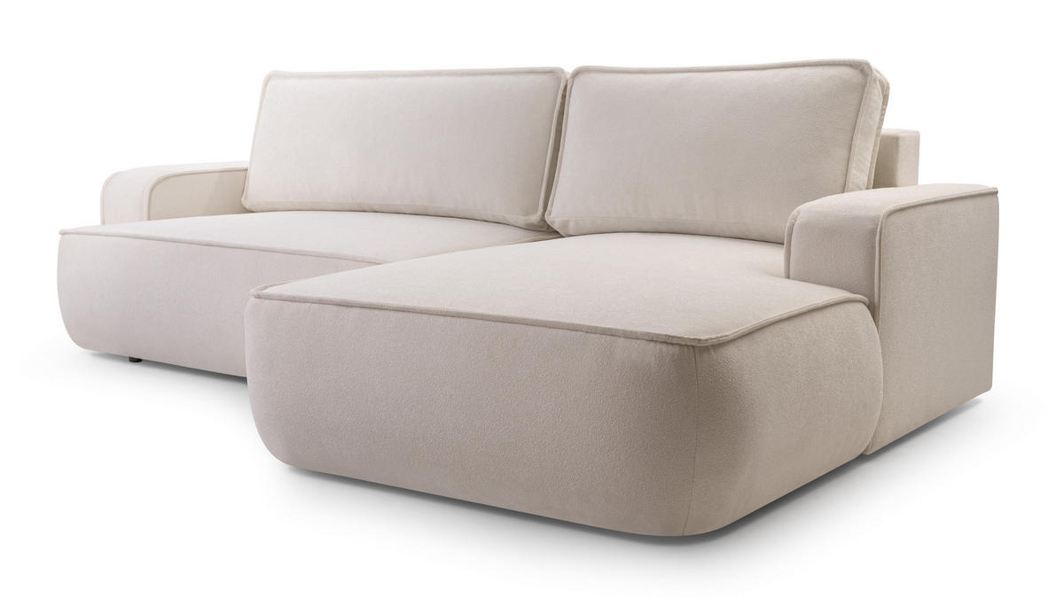 ECKSOFA MONOS Hellgrau L - Rechts - Hellgrau/Schwarz, Kunststoff/Textil (260/168cm) - Luxkor24