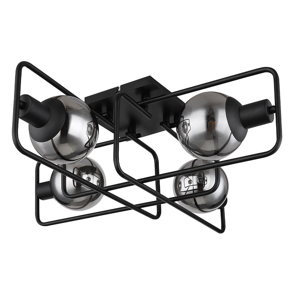 DECKENLEUCHTE Metall Grau Rauchoptik - Grau, Glas (61/61/20cm) - Globo Lighting