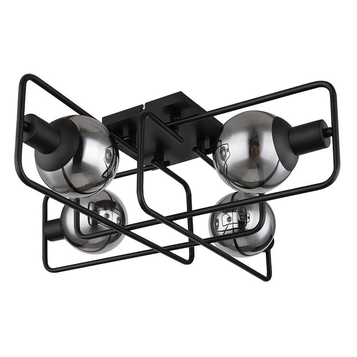 DECKENLEUCHTE Metall Grau Rauchoptik - Grau, Glas (61/61/20cm) - Globo Lighting