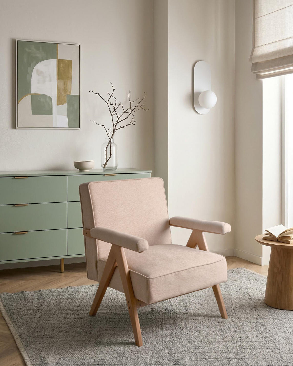 SESSEL Kunstleinen Beige Evje - Hellbraun, Textil (70/81/72cm) - Beliani