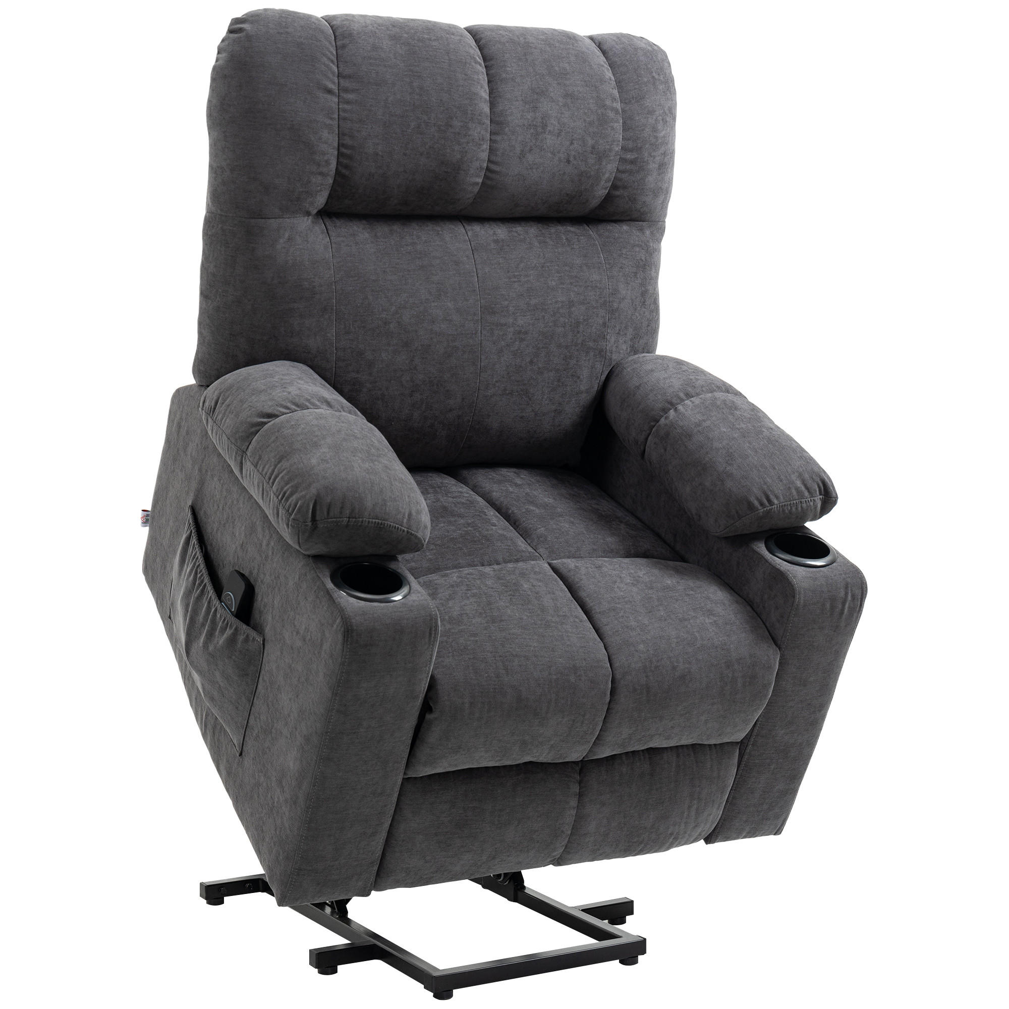 FERNSEHSESSEL mit Aufstehhilfe, Dunkelgrau - Dunkelgrau, Kunststoff (95/109/91cm) - HOMCOM