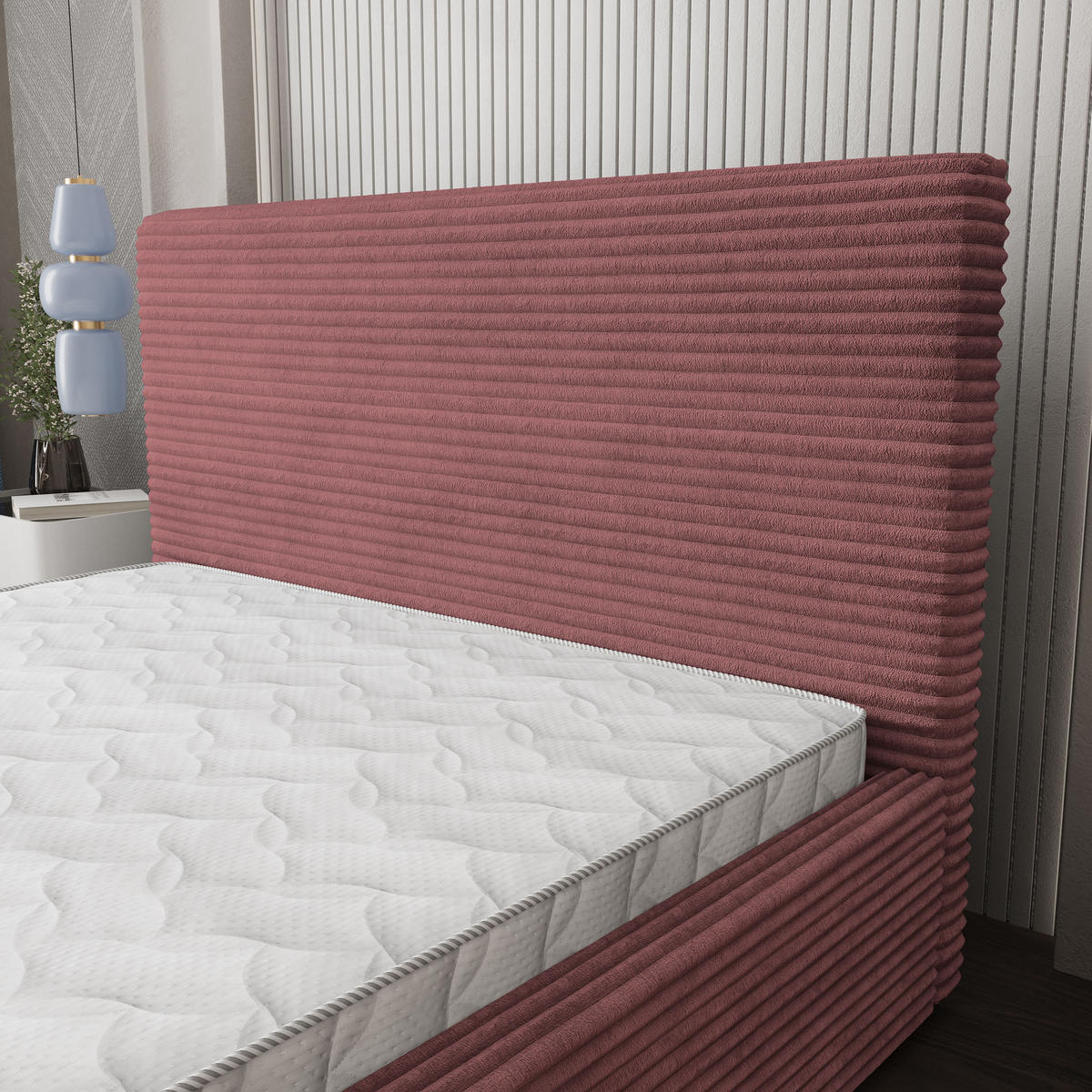 POLSTERBETT MIRETTI 180x200 cm mit Bettkästen - Rosa - Rosa, Holz (180/200cm) - MASSENO