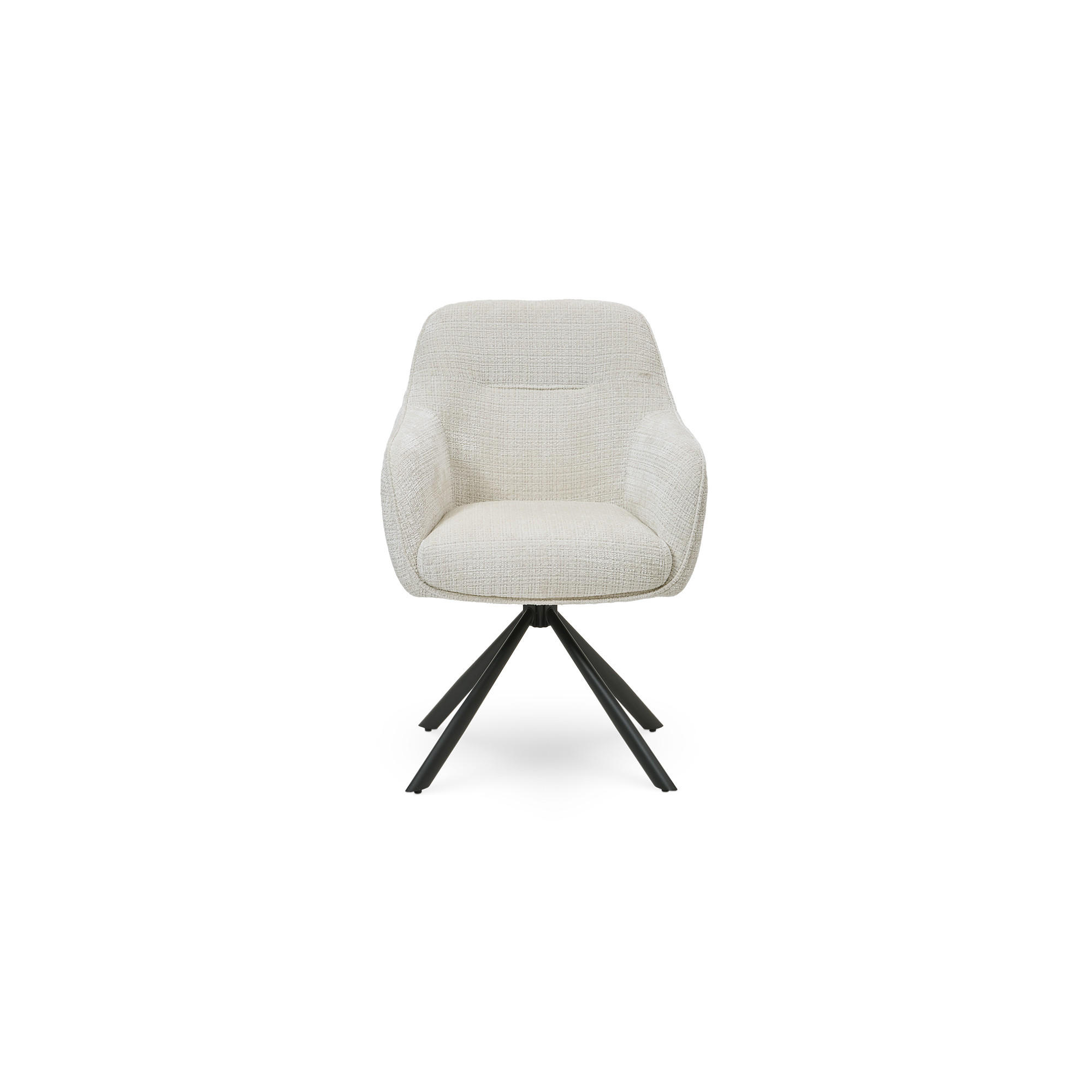 ESSZIMMERSTUHL AURA aus Metall und Stoff 67x62x89 (2er-Set) - Creme, Textil/Metall (62/89/67cm) - Elementi