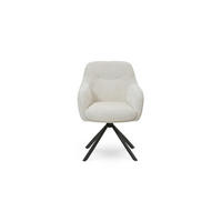 ESSZIMMERSTUHL AURA aus Metall und Stoff 67x62x89 (2er-Set) - Creme, Textil/Metall (62/89/67cm) - Elementi