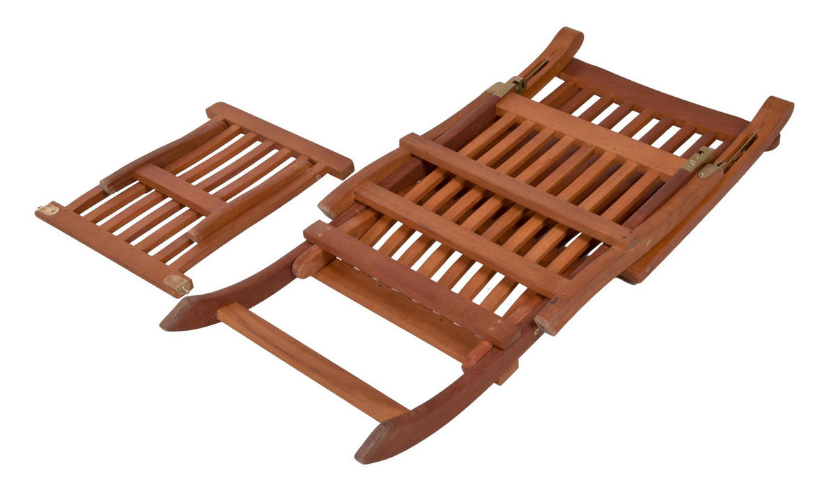 DECKCHAIR Nina verstellbar Natur Eukalyptus Liegestuhl - Naturfarben, Holz (56/92/163cm) - DELUKE